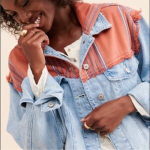 Free People Baja Hooded Denim Jacket